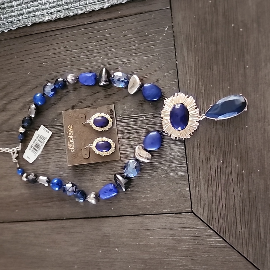 Carol Dauplaise Earring Necklace Set New